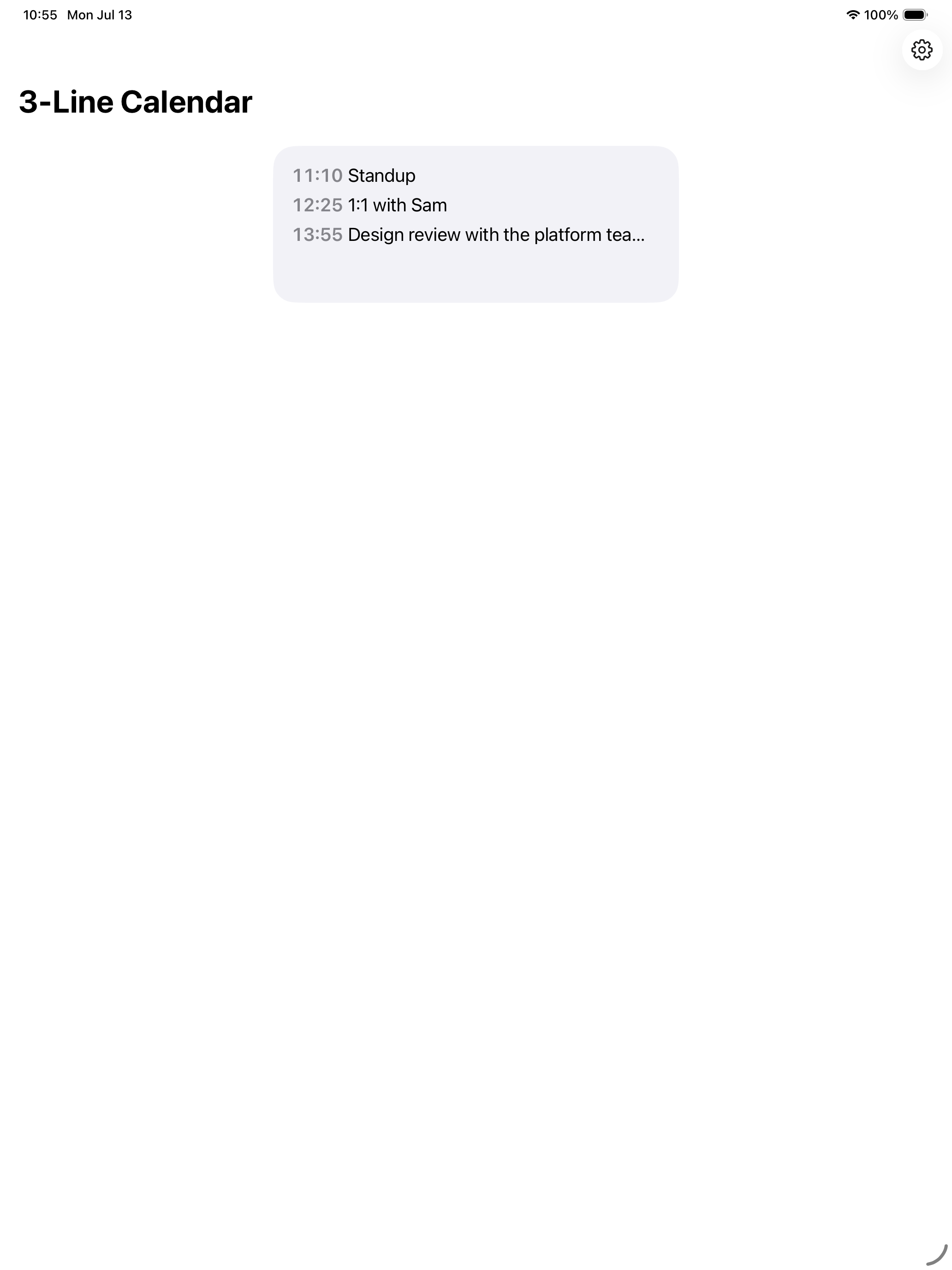 iPad companion app screenshot
